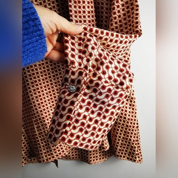 Zara Geometric Bloe size Medium Cream and red - Picture 6 of 10